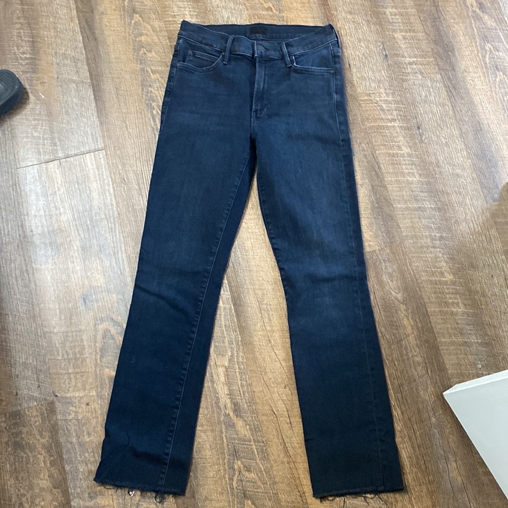 MOTHER THE RASCAL ANKLE SNIPPET IN BLACKBIRD HI RISE STRAIGHT LEG ANKLE SZ 27 - Picture 2 of 16